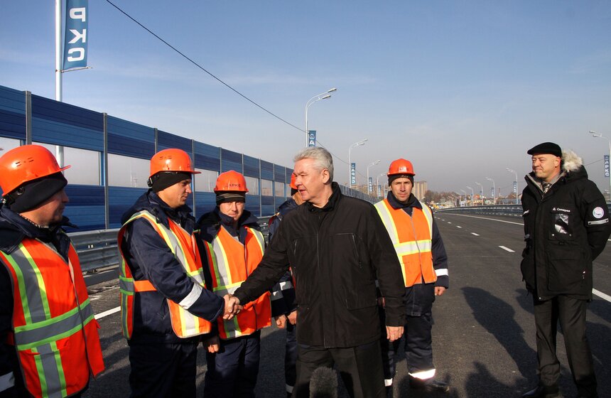 Мэр Москвы открыл новую эстакаду на Дмитровском шоссе 6 фото