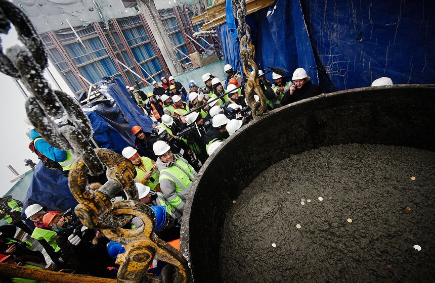 На башне "Восток" залили последний бетонный куб 10 фото