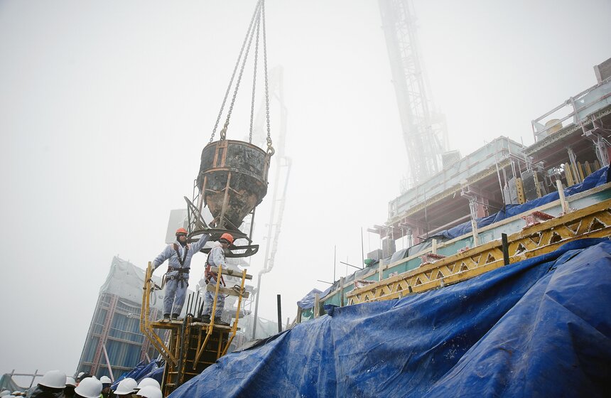 На башне "Восток" залили последний бетонный куб 14 фото