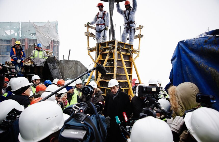 На башне "Восток" залили последний бетонный куб 18 фото