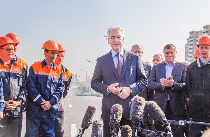 Сергей Собянин открыл движение по эстакаде на Можайском шоссе 12 фото