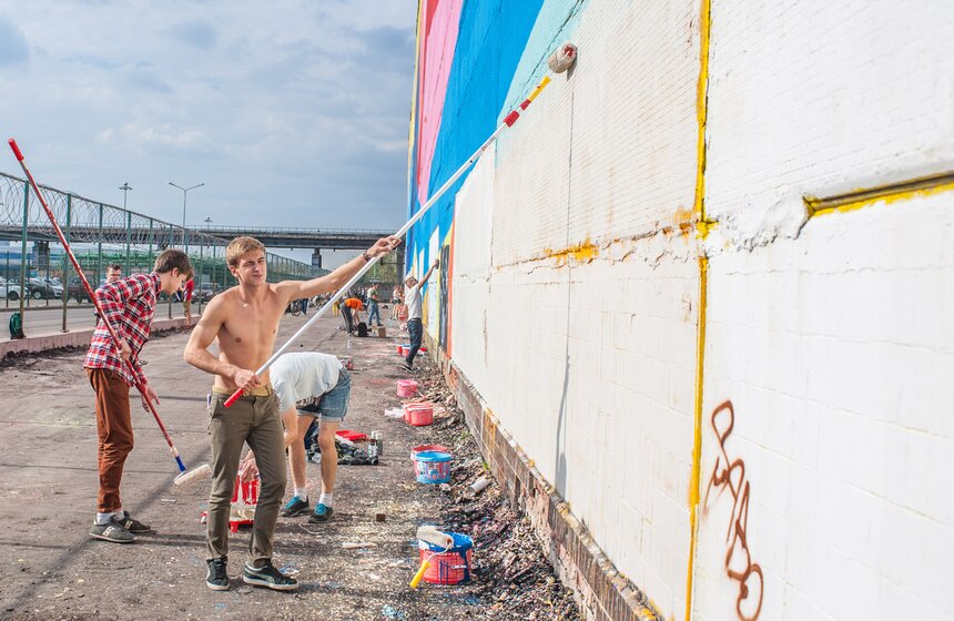 Самое большое граффити в стране нарисовали в Москве 20 фото