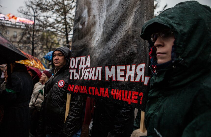 В Новопушкинском сквере прошел митинг против догхантеров 14 фото