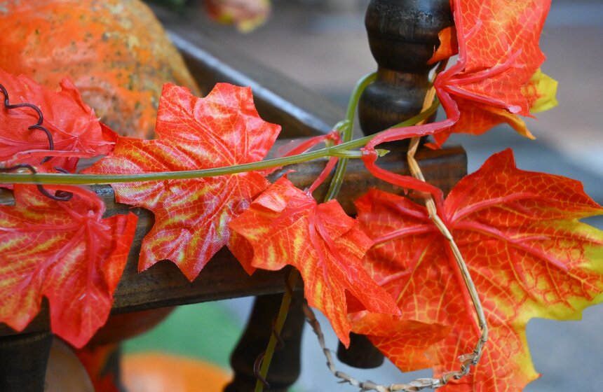Осенние декорации украсили ГУМ 13 фото