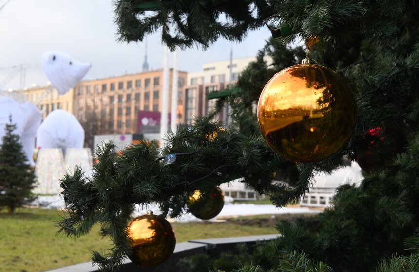 Новогодние фигуры "Полярные медведи" начали устанавливать в Москве 7 фото