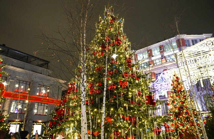 Выставка дизайнерских елей открылась в Москве 17 фото