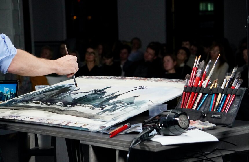 Главный архитектор Москвы провел мастер-класс по акварельной живописи 13 фото