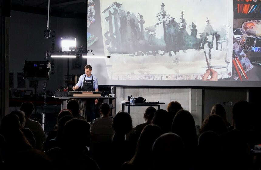 Главный архитектор Москвы провел мастер-класс по акварельной живописи 11 фото