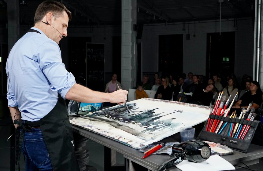 Главный архитектор Москвы провел мастер-класс по акварельной живописи 14 фото