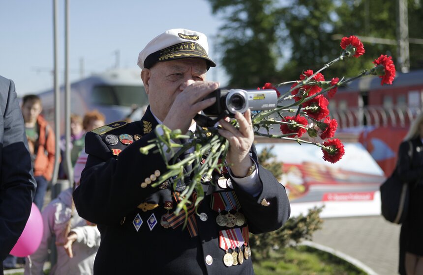 С Рижского вокзала 9 мая отправился "Поезд Победы" 9 фото