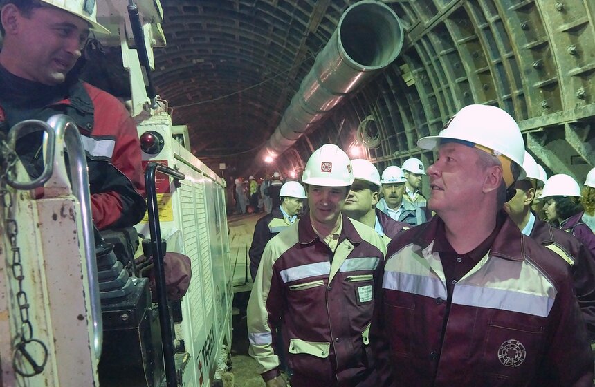 Сергей Собянин посетил строящуюся станцию метро "Бутырская" 5 фото