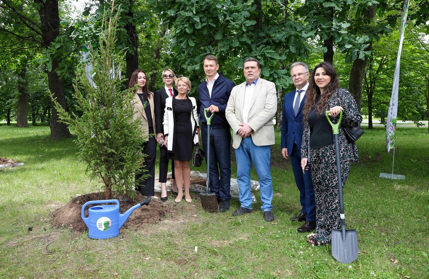На Поклонной горе высадили 15 молодых елей в День памяти и скорби 24 фото