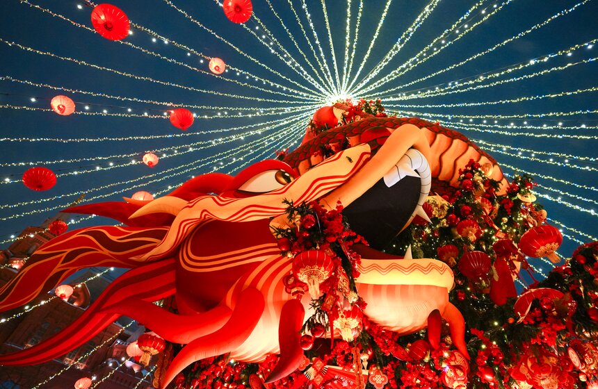 Фестиваль "Китайский Новый год в Москве" открылся на Манежной площади 38 фото