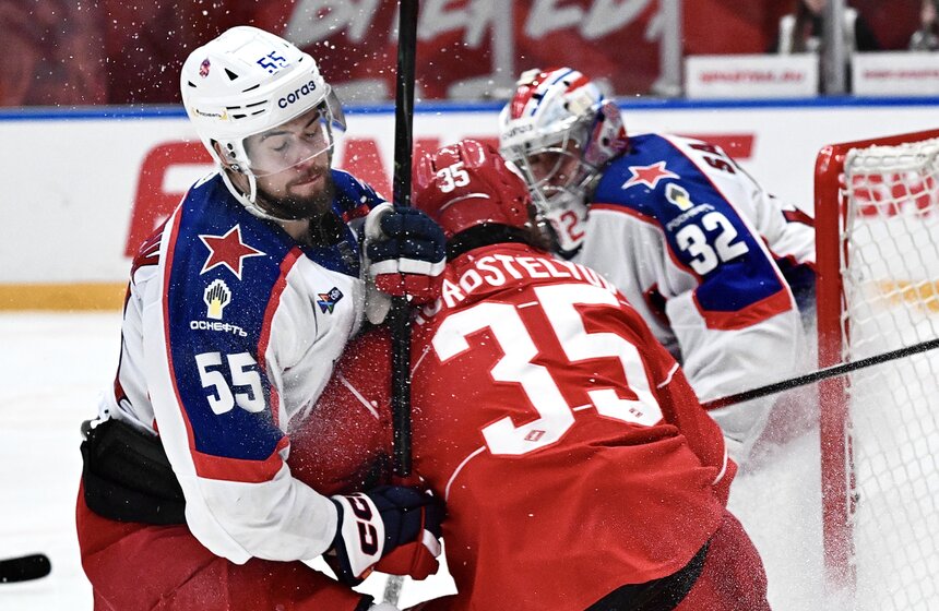 ЦСКА и "Спартак" встретились в матче регулярного чемпионата КХЛ 27 фото