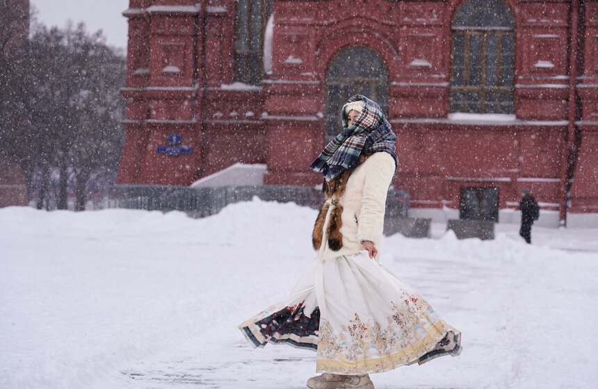 На Москву обрушился мощный снегопад 22 фото