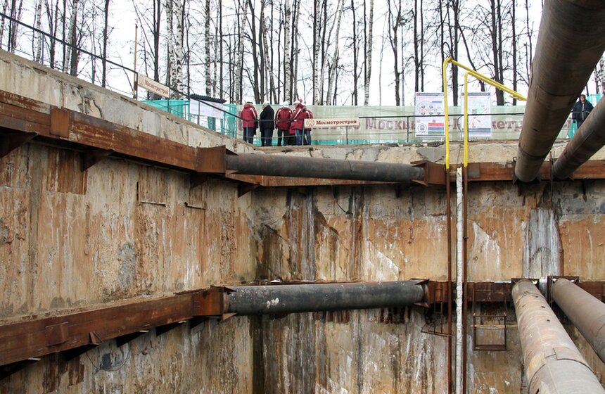 Собянин осмотрел ход строительства станции метро "Румянцево" 3 фото