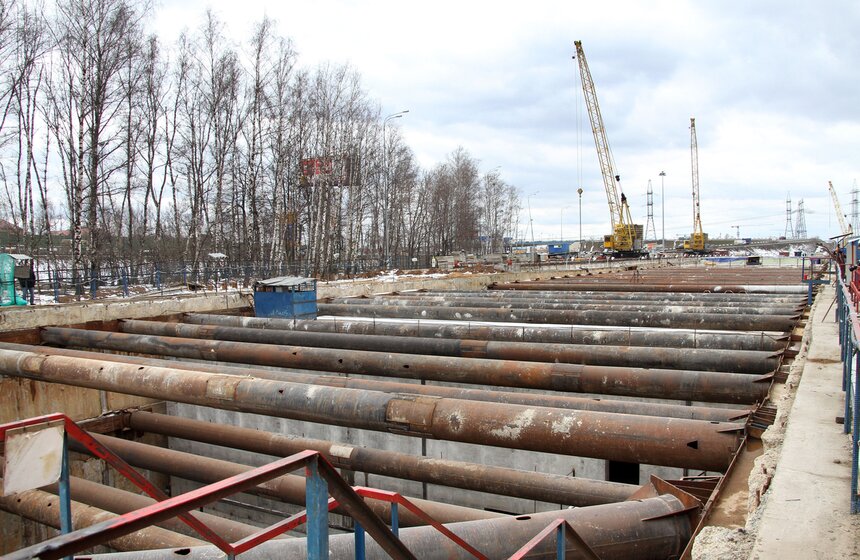 Собянин осмотрел ход строительства станции метро "Румянцево" 1 фото