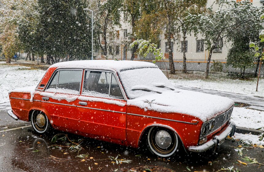 В Москве выпал первый снег 10 фото