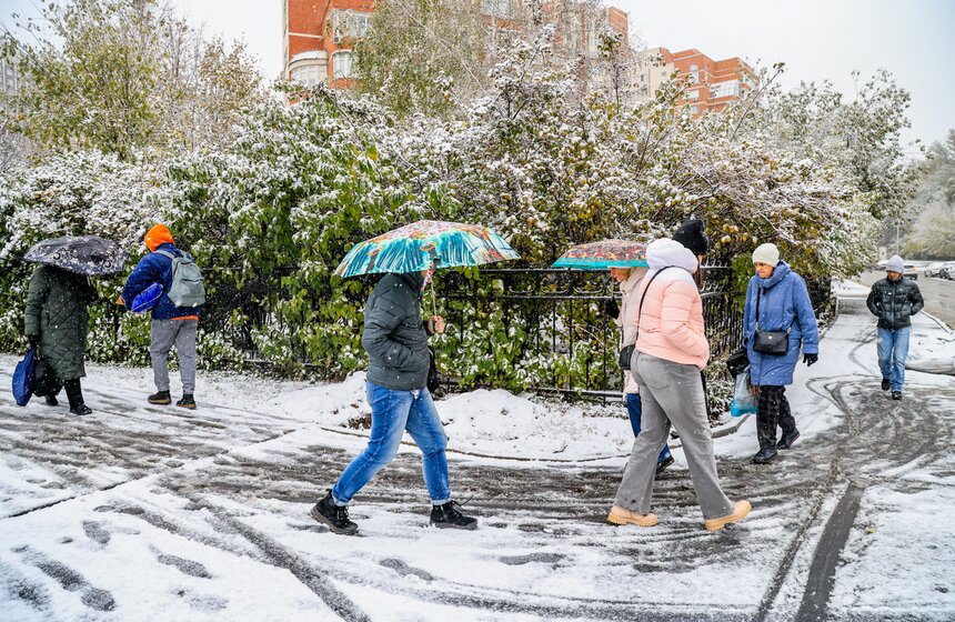 В Москве выпал первый снег 4 фото