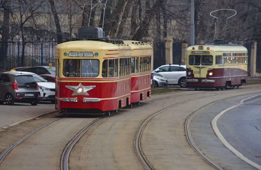 Парад трамваев состоялся в Москве 6 апреля 7 фото