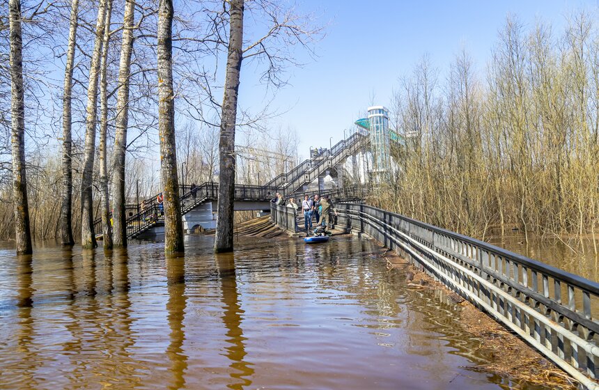 Паводок превратил храм Покрова на Нерли во Владимирской области в остров 13 фото