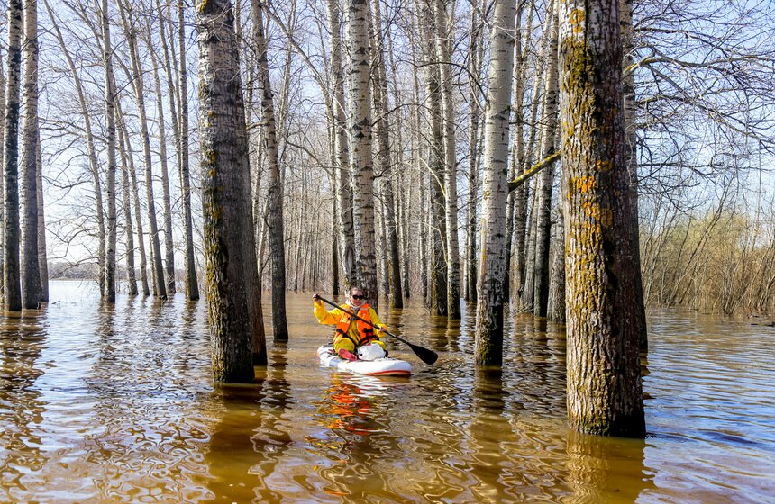 Паводок превратил храм Покрова на Нерли во Владимирской области в остров 12 фото