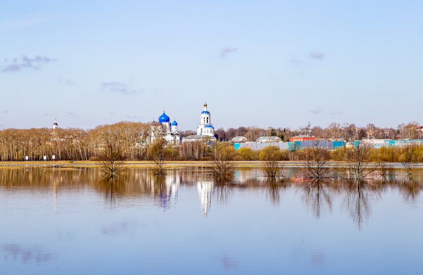 Паводок превратил храм Покрова на Нерли во Владимирской области в остров 8 фото