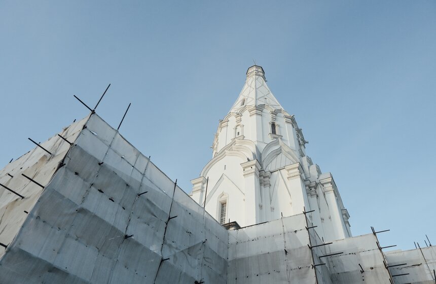 Реставрация фасадов церкви Вознесения Господня в "Коломенском" завершена 8 фото