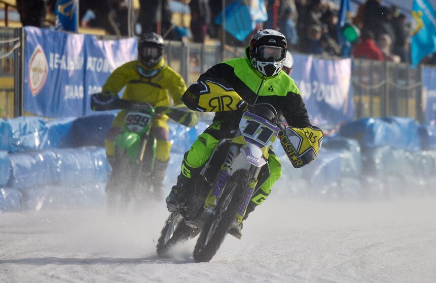 Второй этап Кубка МФР по мотокроссу на льду состоялся в Красногорске 10 фото