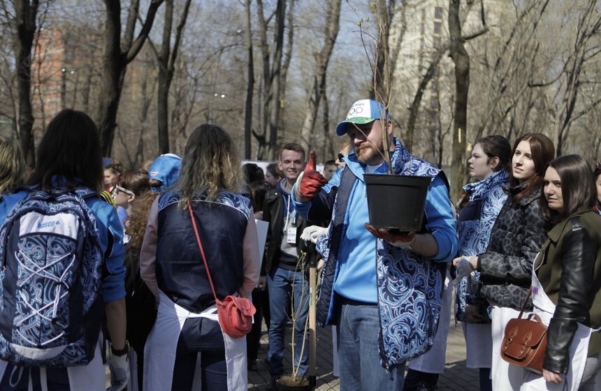 В ЦАО высадили 100 кустов сирени в честь волонтеров Сочи-2014 11 фото
