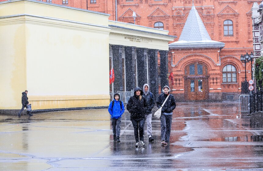 Снегопад накрыл Москву и область в ночь на 2 мая 5 фото