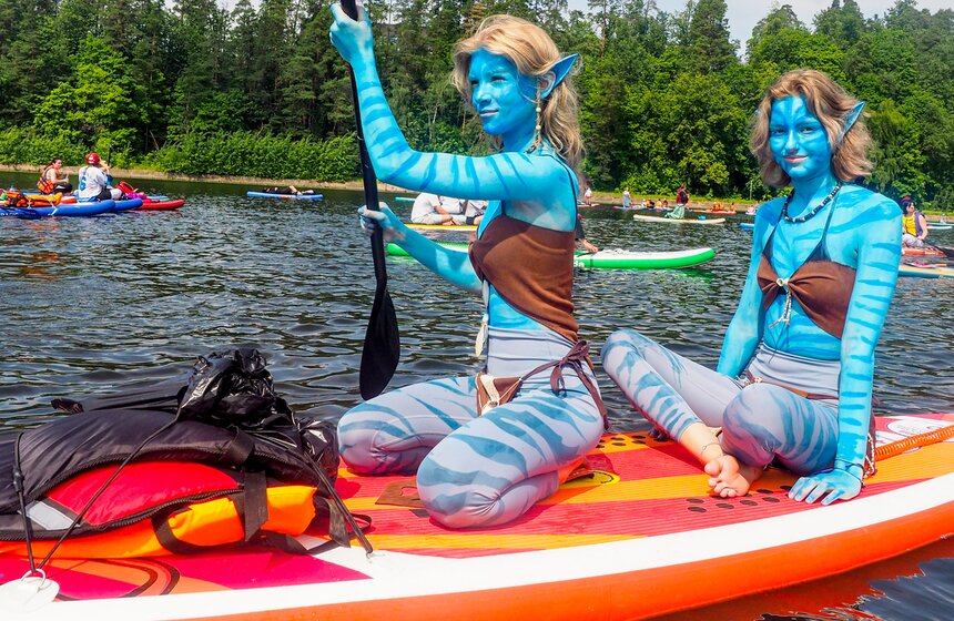 Костюмированная сап-регата прошла в Серебряном Бору 13 фото