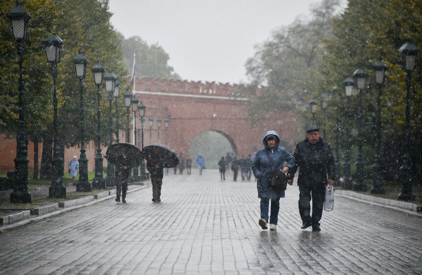 В Москве выпал первый снег 18 фото