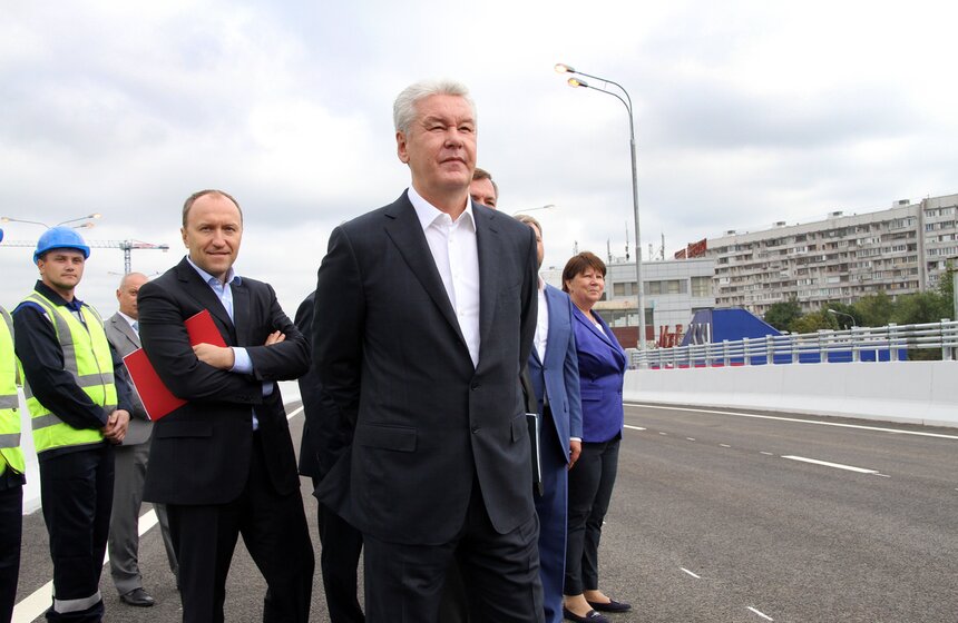 Мэр Москвы открыл многоуровневую эстакаду на Варшавском шоссе 9 фото