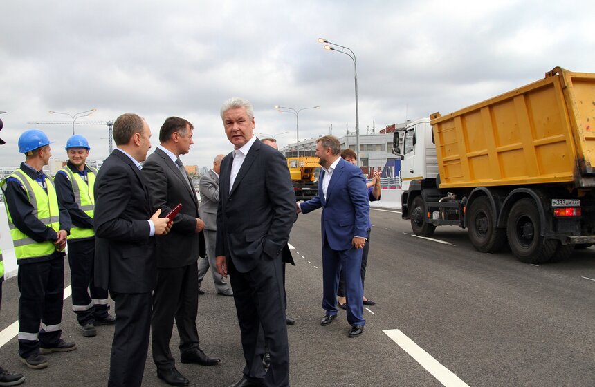 Мэр Москвы открыл многоуровневую эстакаду на Варшавском шоссе 14 фото