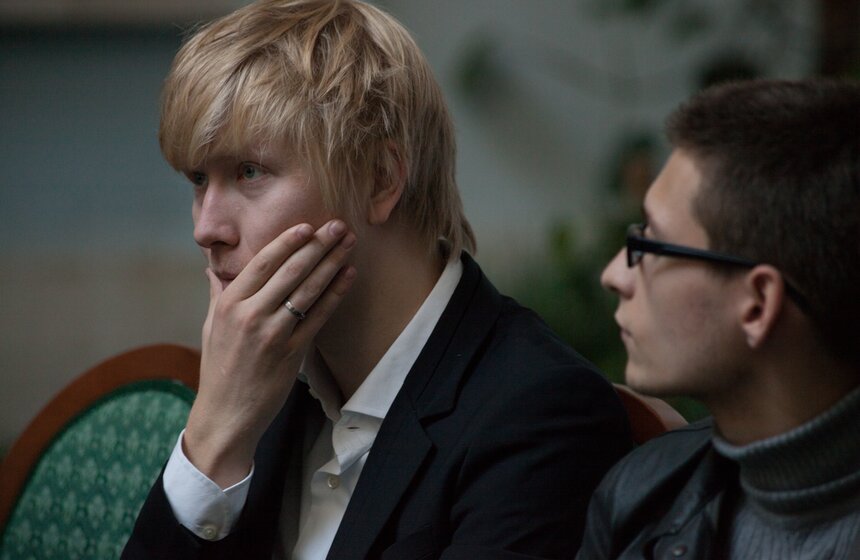 Слева направо - художественный руководитель оперы Василий Бархатов и куратор проекта Дмитрий Ренанский