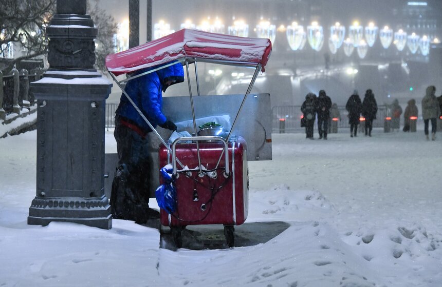 Сильный снегопад накрыл столицу в ночь на 10 января 12 фото
