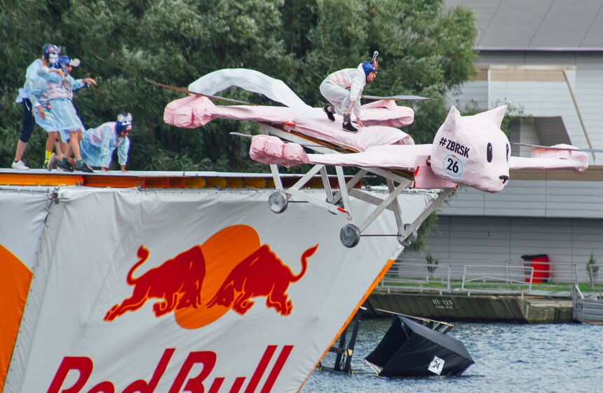 "Люля-Кебабочка" и "Шаурмяу". В Москве состоялся фестиваль Red Bull Flugtag – 2019 28 фото