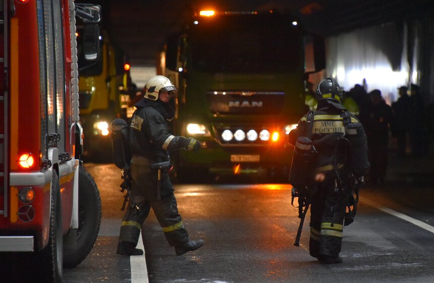 Пожар произошел в Алабяно-Балтийском тоннеле 8 фото
