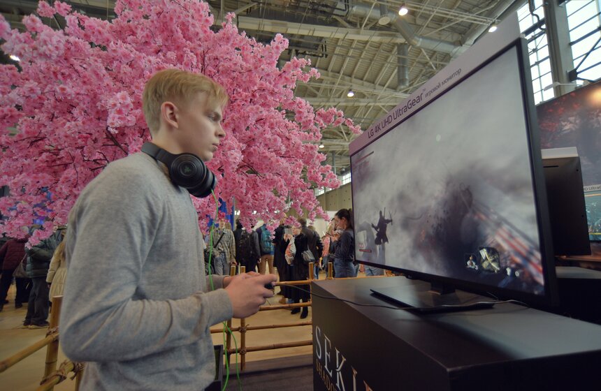 Компания Nintendo традиционно предоставила для посетителей зону для видеоигр