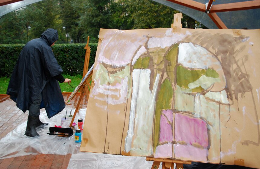 В Парке искусств "Музеон" прошел плэнер по абстрактной живописи 4 фото