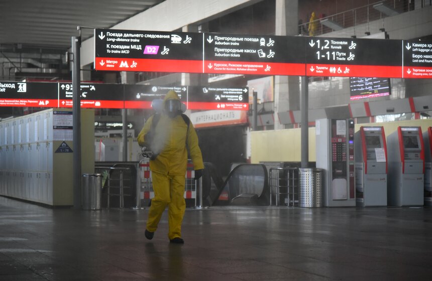 Курский вокзал повторно продезинфицировали 9 фото
