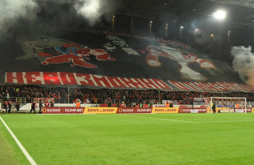 Фанаты "Спартака" подготовили к дерби с ЦСКА масштабный перфоманс.