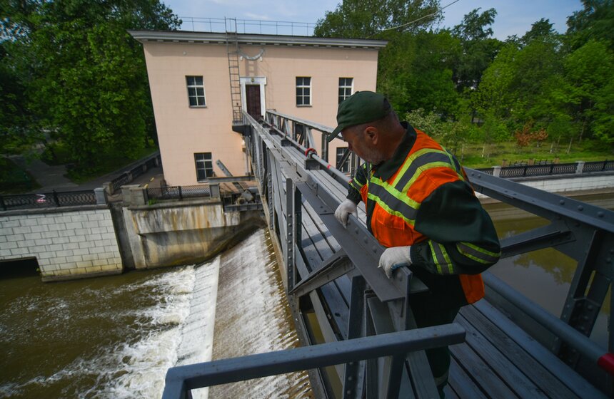 Гидроузел состоит из шлюза возле левого берега и водосливной плотины возле правого берега