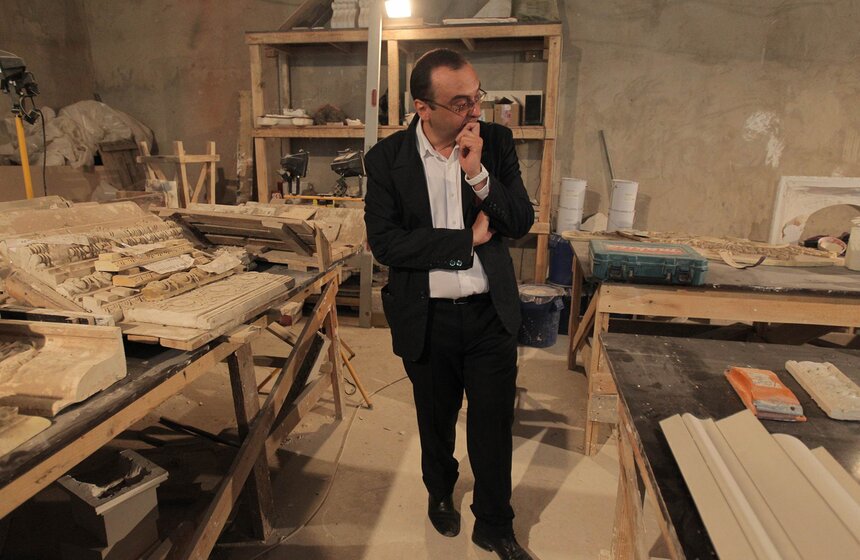 Сбор труппы театра "Геликон-опера" прошел на стройке 12 фото