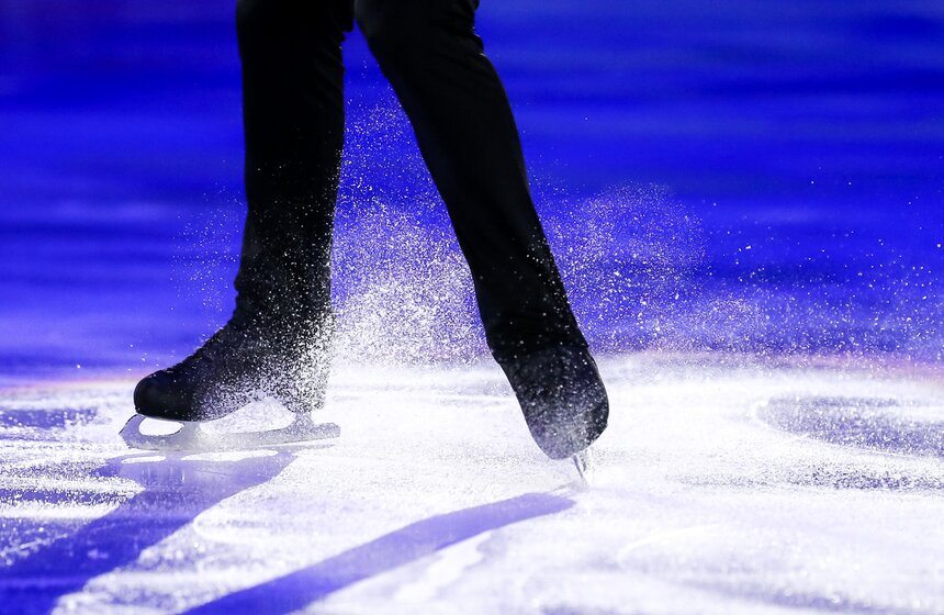 Участник показательных выступлений чемпионата Европы по фигурному катанию в Москве.