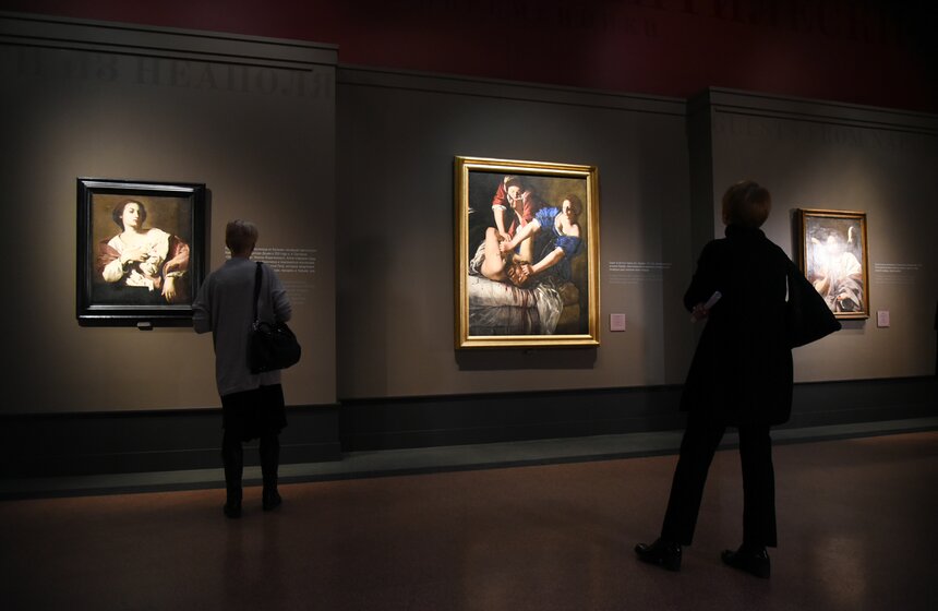 Главная картины выставки является "Юдифь и Олоферн" Артемизии Джентилески