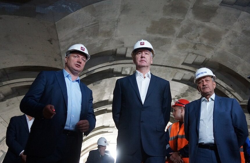 Сергей Собянин посетил строящуюся станцию метро "Лесопарковая" 8 фото