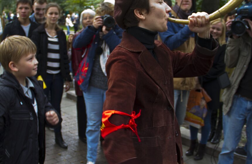 Театрализованное представление на Страстном бульваре