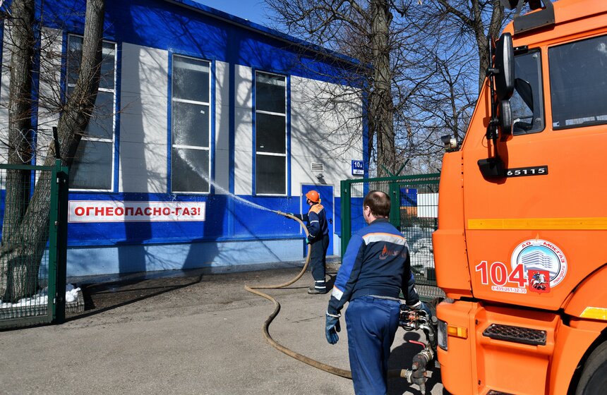 Головинскую газорегуляторную станцию промыли на севере Москвы 16 фото